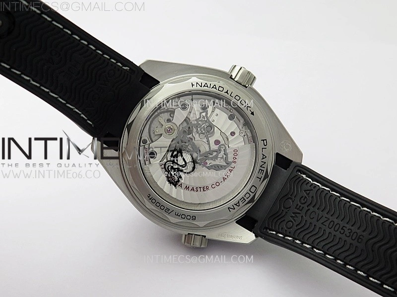 Planet Ocean 600M 43.5mm Black Ceramic Bezel SS VSF 1:1 Best Edition Gray Dial on Black Rubber Strap A8900